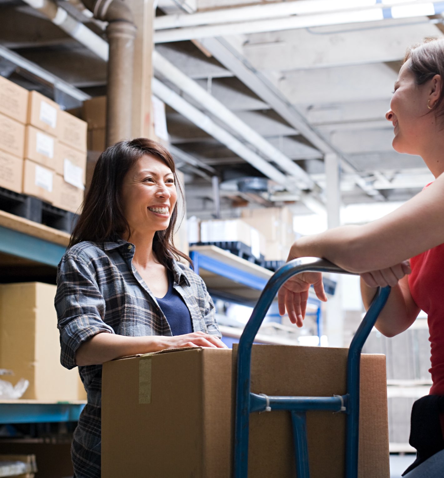 Warehouse gig workers in a fulfillment center working as temporary staff