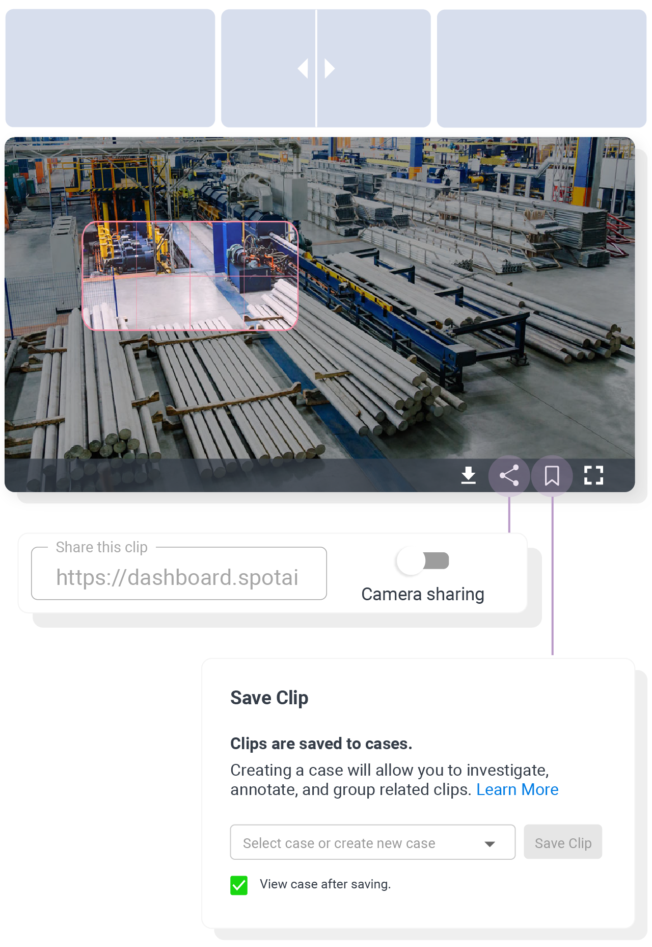 zone based motion and time filters activated on cloud video surveillance stream