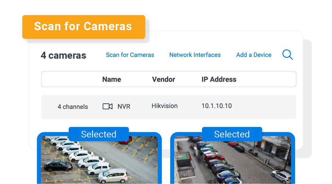 spot auto detecting camera streams